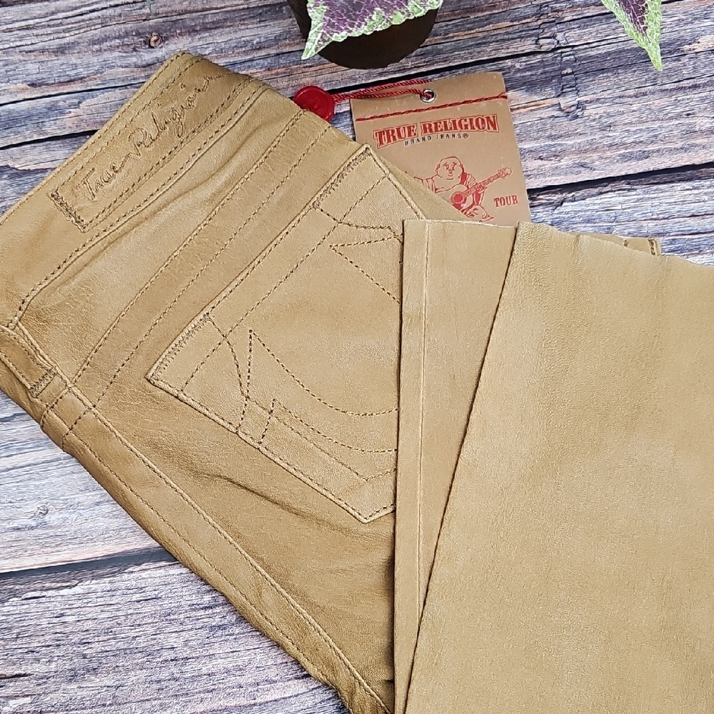 NWT TRUE RELIGION CASEY Y2K STRETCH LEATHER LOW-RISE SKINNY PANTS